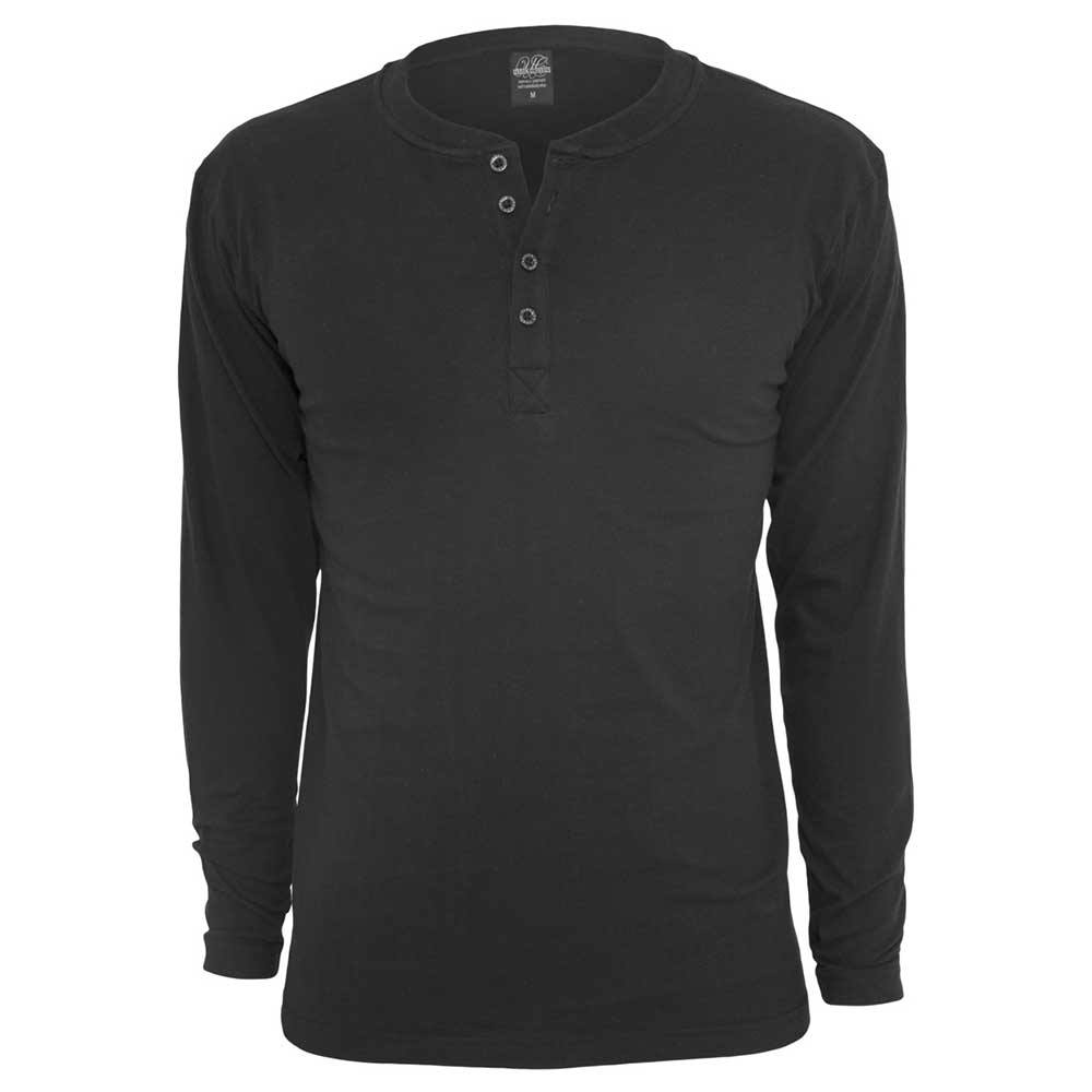 Urban Classics - Basic Henley Longsleeve shirt - Zwart Product image